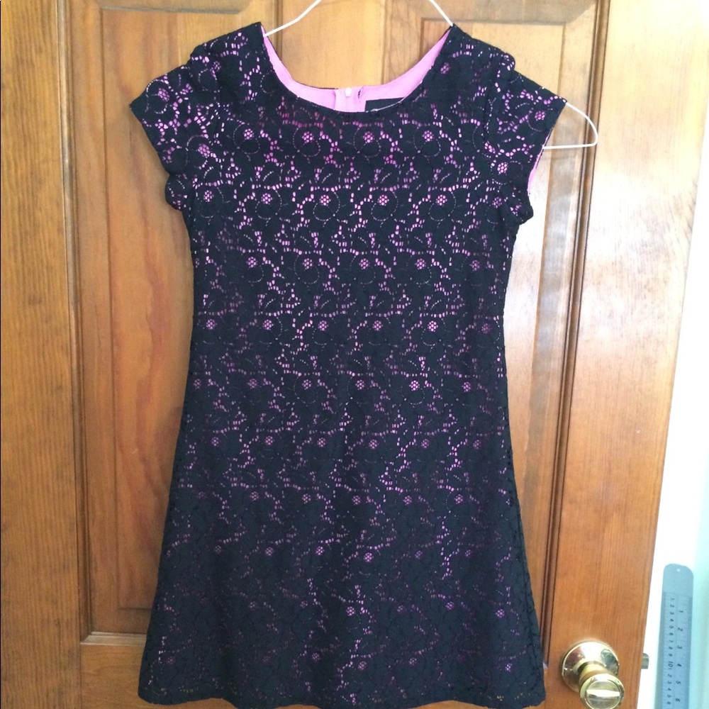 Black and pink lace dress